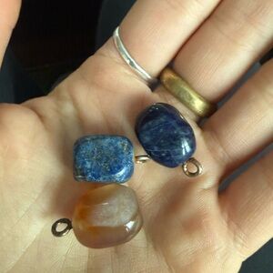 Blue Lapis Lazuli, Citrine, and Sodalite crystal pendants bundle